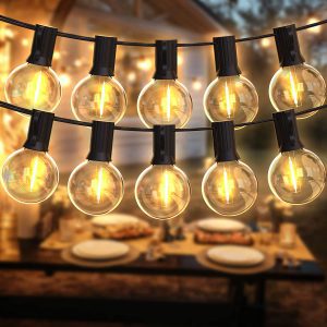 DSLebeen LED String Lights – G40 Bulbs, 2700K